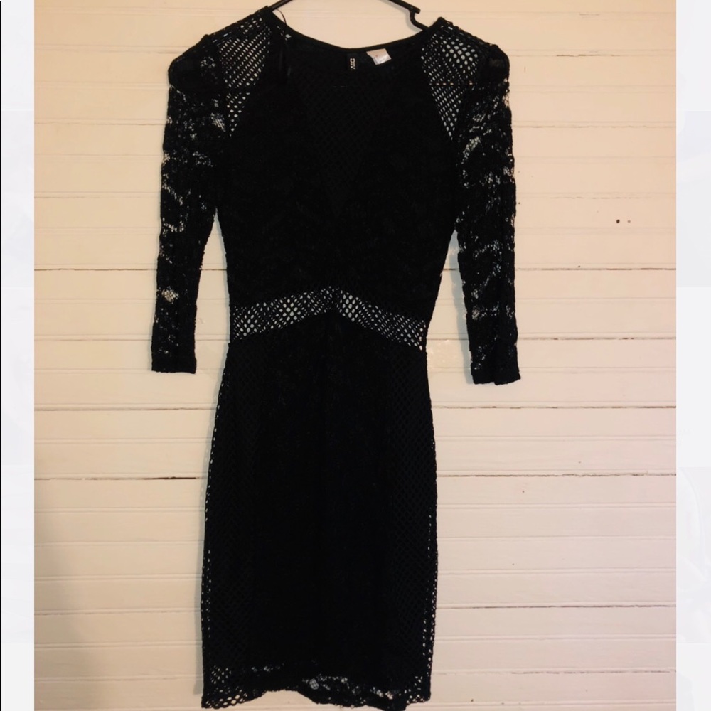 Black Dress | fishnet outer layer